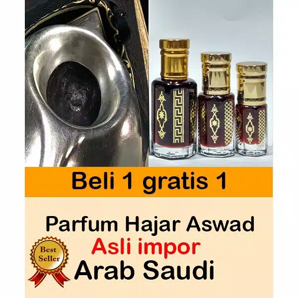 PARFUM HAJAR ASWAD/MINYAK SHOLAT ORIGINAL PARFUM IMPOR SAUDI ARABIA NON ALKHOHOL [BELI 1 GRATIS 1]