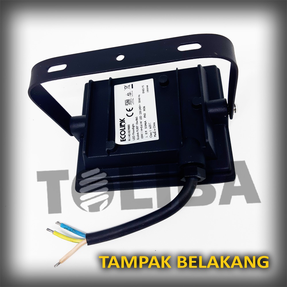 lampu sorot led ecolink 10w 10watt floodlight outdoor lampu tembak kap sorot anti air waterproof sni