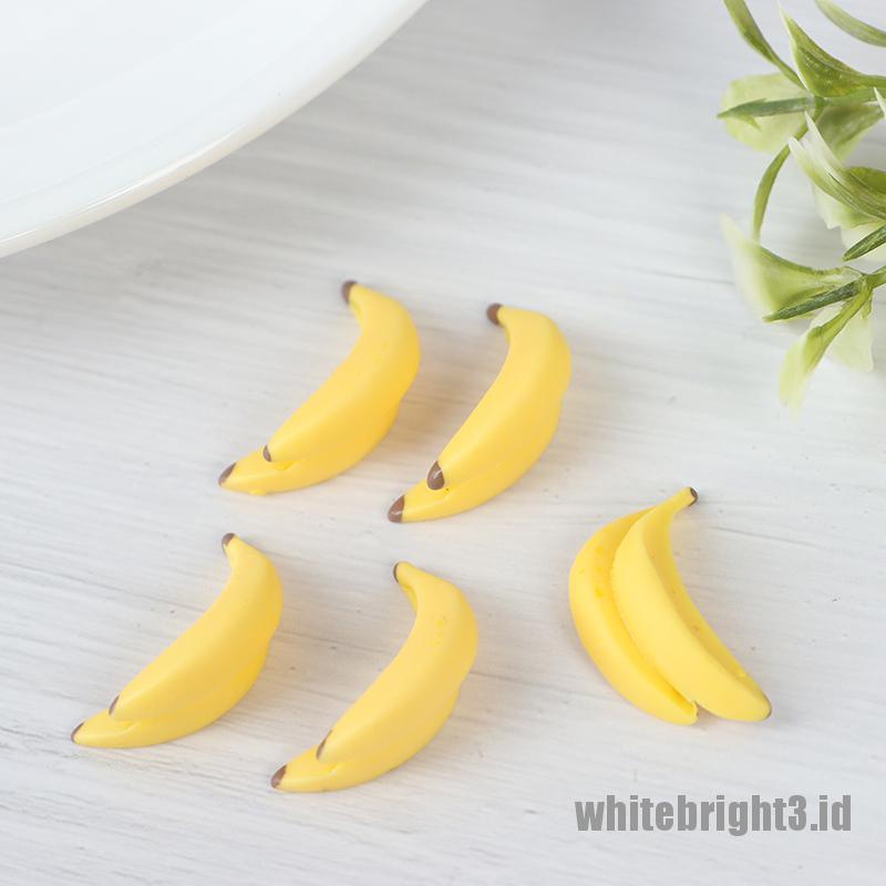 (white3) 10pcs Miniatur Pisang Skala 1: 12 Untuk Aksesoris Rumah Boneka