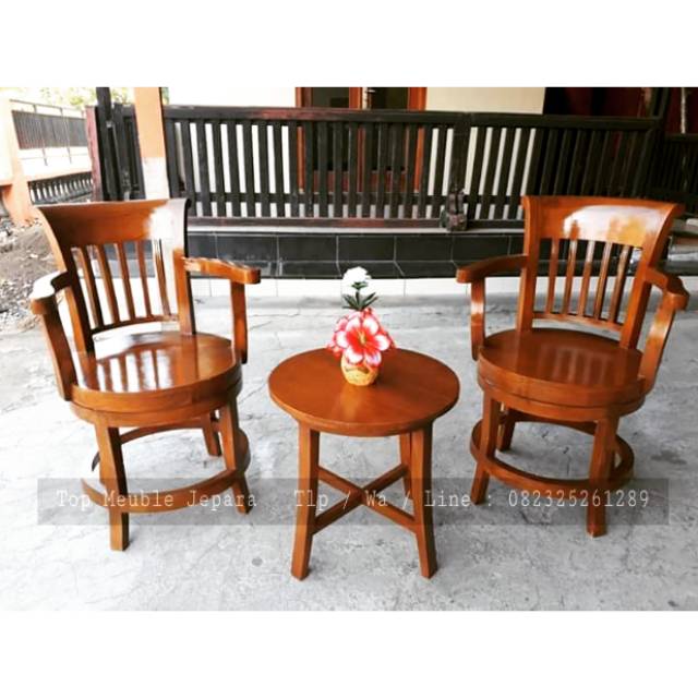 Kursi teras putar , kursi teras jati , kursi teras murah