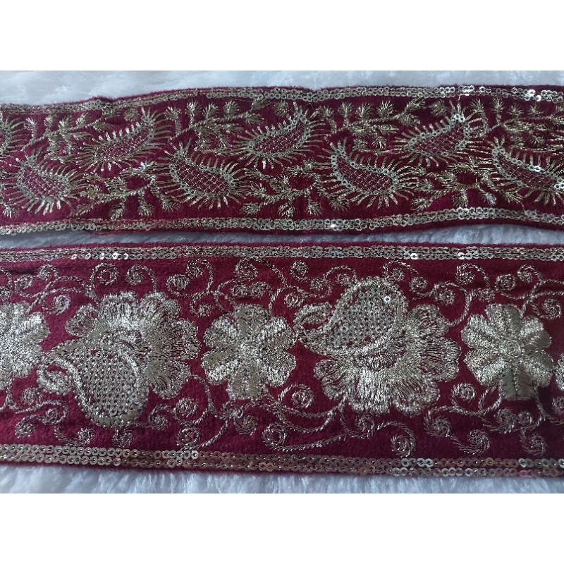 renda india kain bordir sequin beludru