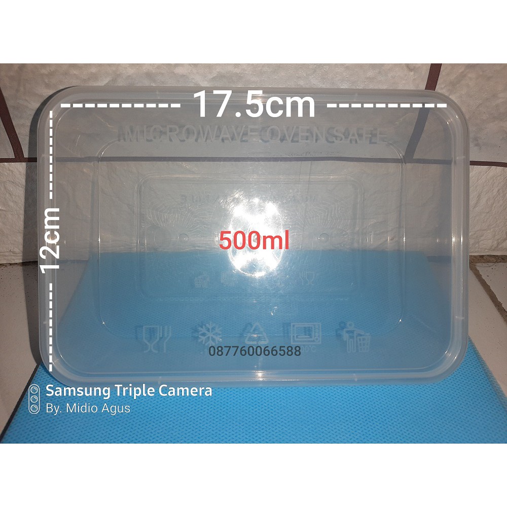 Thinwall Rect 500ml /Tinwall / Food Container / Kotak Makanan Plastik / Kotak Makan Ultah / Bekal