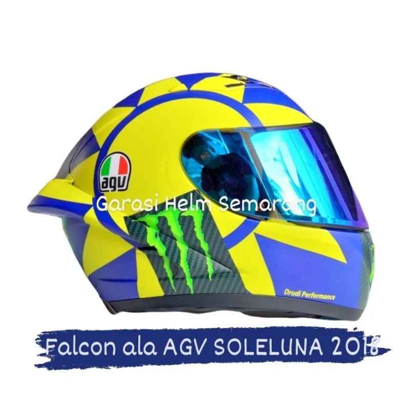HELM AGV PISTA SOLELUNA 2018 BASIC HELM KYT FALCON REPAINT TAVULLIA FULL WRAPING DECALL