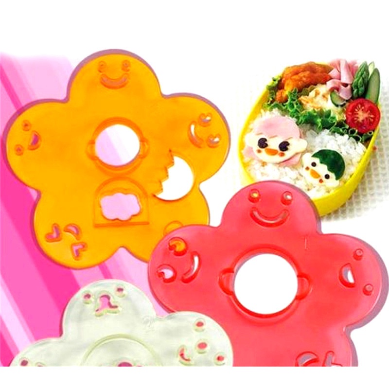 3Pcs / Set Cetakan Nasi / Sushi / Bento DIY Bentuk Kartun Ekspresi Wajah Onigiri