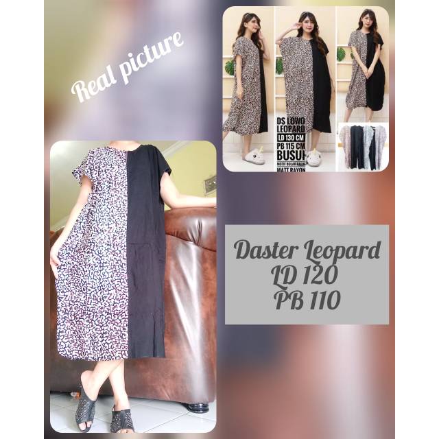 Daster jumbo Leopard Resleting depan ready Medan