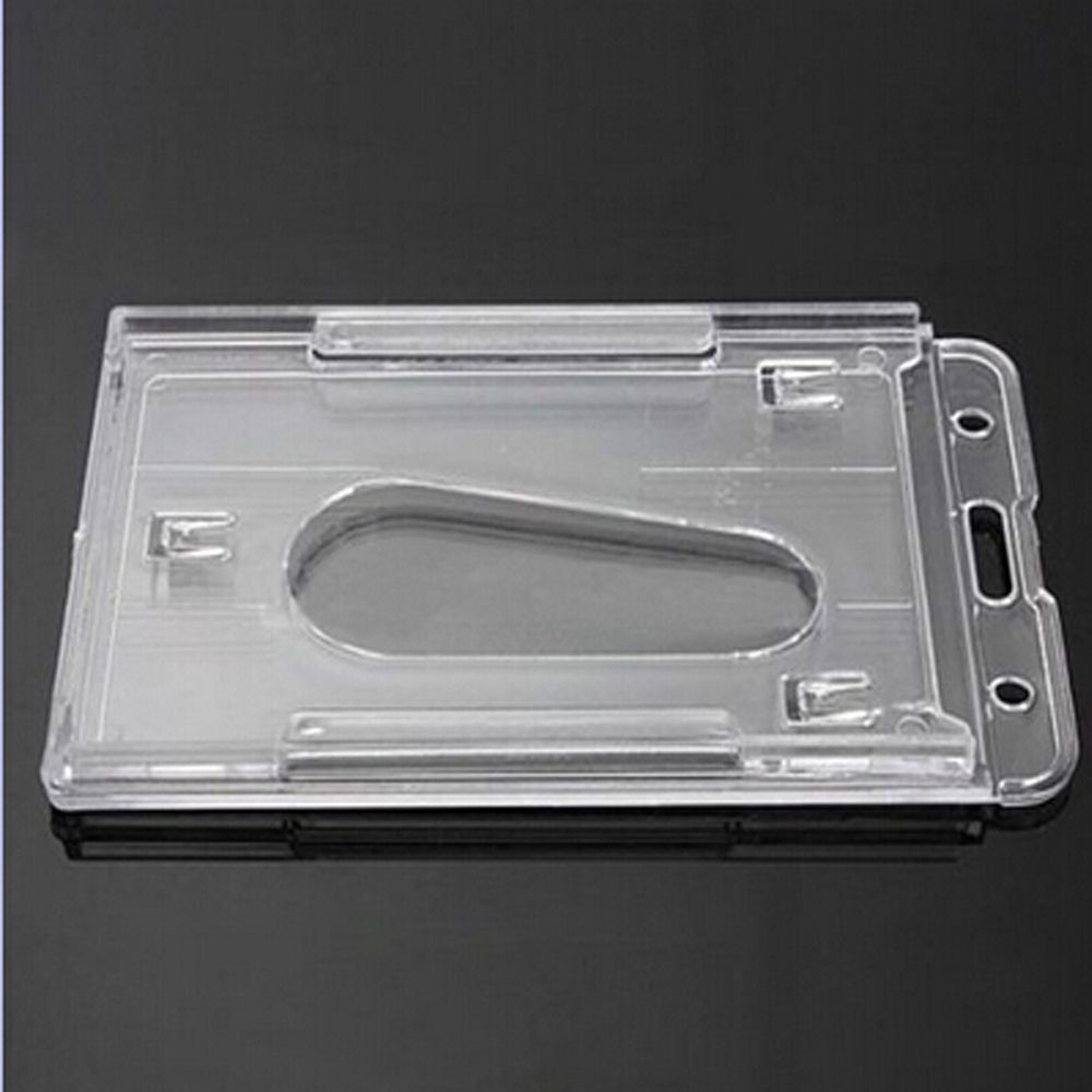 ELEGANT New Double Card ID case 10x6cm Transparent Badge Holder Vertical Hard Plastic Hot Clear