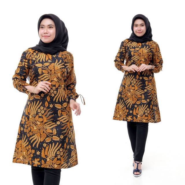 Artodomoro Tunik Batik Wanita Motif Manggar Sogan