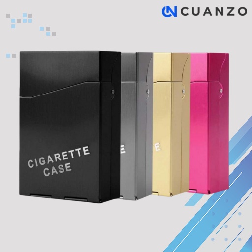 Kotak Rokok Fashion Aluminium Cigarette Case / Kotak Rokok Dan Korek Akrilik Unik Keren / Wadah Penyimpanan Kotak Rokok Plus Korek Kayu / Kotak Bungkus Rokok Korek Elektrik / Kotak Rokok Elegan Mewah Leather Premium / Tempat Penyimpanan Rokok Alumunium