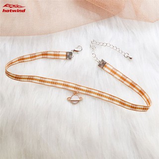 Hw Kalung Choker Pendek Dengan Liontin Unik Warna  Coklat  