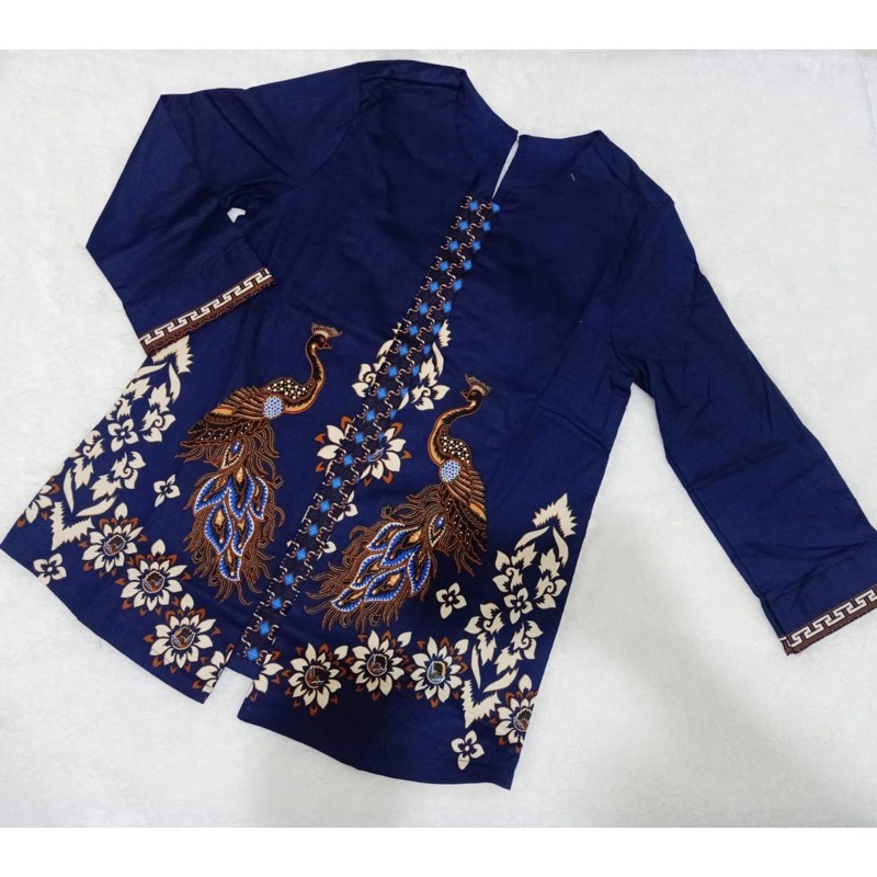 Atasan Batik 242 JM navy / Blouse Batik Wanita Modern / Batik wanita Jumbo