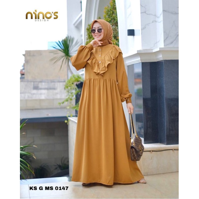 Dress Polos / KS-G-MS-0147 / Gamis ORI by Ninos Design / Muslimah Branded Wear / Gamis Polos / Baju Ninos
