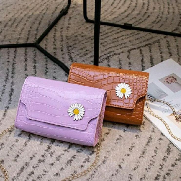 Tas Slempang Wanita Sling Bag Flowers Daisy Korean Kekinian  ‑ TPT.19Au22ғ