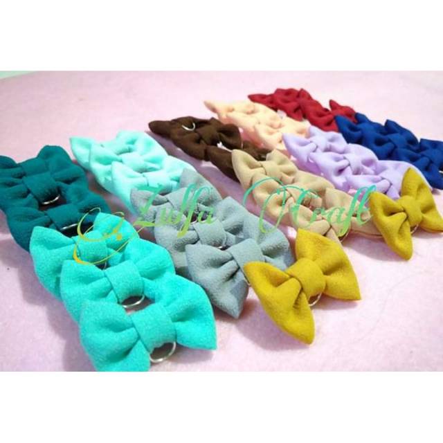 

Aplikasi Bow Pita dengan ring ( 1 lusin /12 pcs)