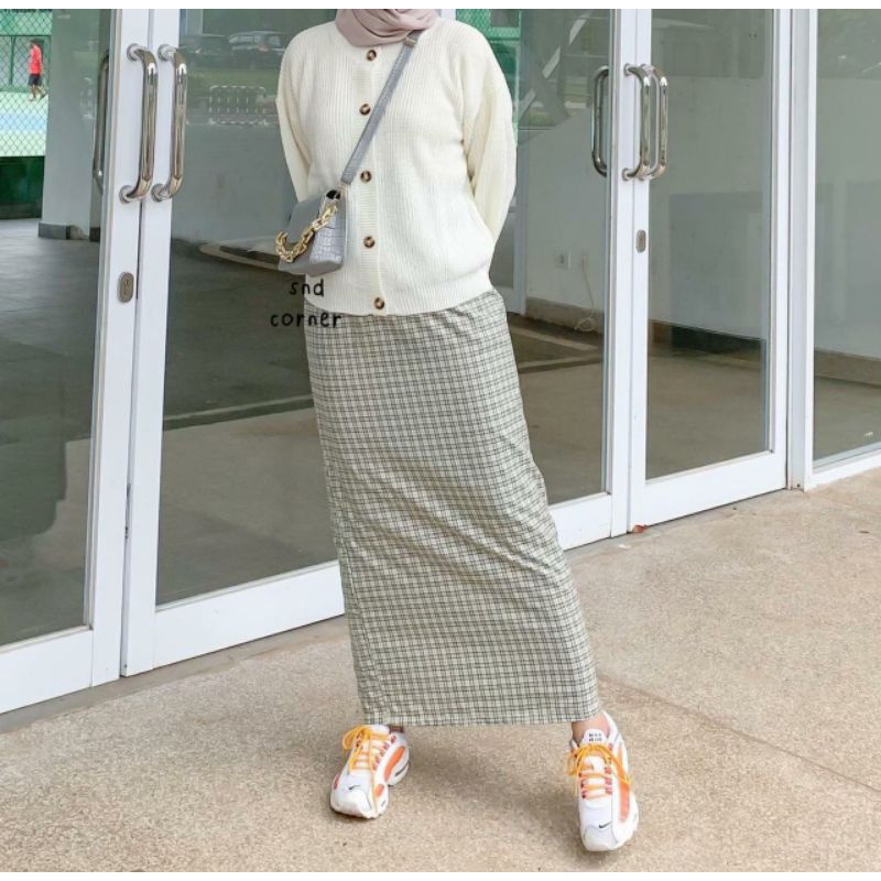 ROK KOREAN STYLE 2022 ROK SPAN TARTAN ROK KOTAK KOTAK PANJANG ROK TARTAN MURAH