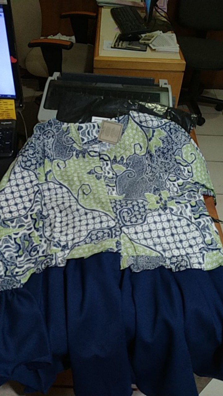 Tey-17 Batik Wanita Asj Sa Hrb026 Kenongo Kemeja Tosca Pendek