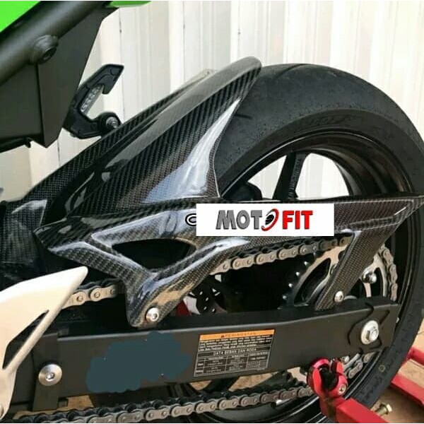 spakbor belakang Kawasaki Ninja 250 2018 Rear Hugger Carbon Kevlar Asli n250fi 2018