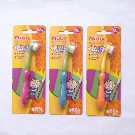 Nuby Toothbrush With Bristles - Sikat Gigi Anak (124651) (WARNA RANDOM)