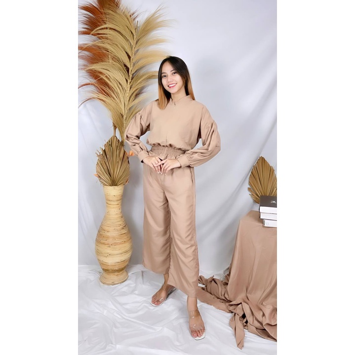 BEFAST - ZRX OOTD Setelan ANASYA / SET KATLIN / Pakaian Setelan Wanita / Oneset Wanita Kekinian Remaja / Set Atasan Lengan Panjang+Celana Panjang / Setelan Polos Casual / Terbaru 2022 / OOTD Remaja Trendy / Termurah