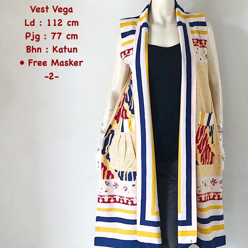 Vest Vega bolero cardigan batik solo batik karakter premium batik trendy