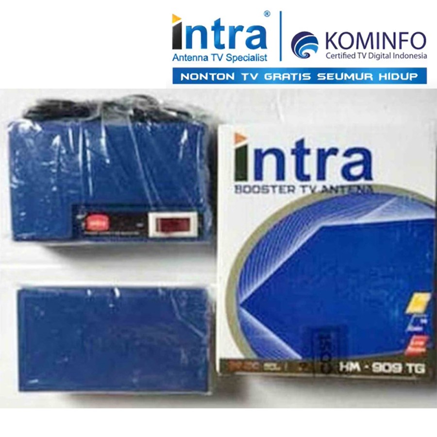 Boster Antena Tv Digital Atas Bawah Merek Intra Tipe INT-909 Booste Penguat Sinyal Antenna Original