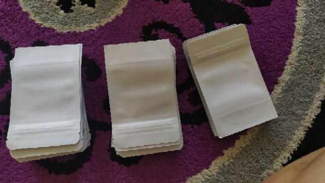 Standing Pouch 9x14cm [50pcs] - Stand Up Bag White Kraft Paper With Foil Inside