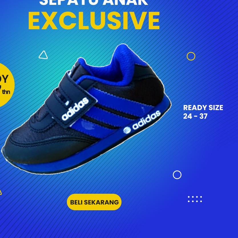 ✶ Sepatu Sekolah Casual/ADSL6 Waffle Trainer MD Runner /Anak Hitam Biru- Pria Cowok Laki/Cewek BBEE0