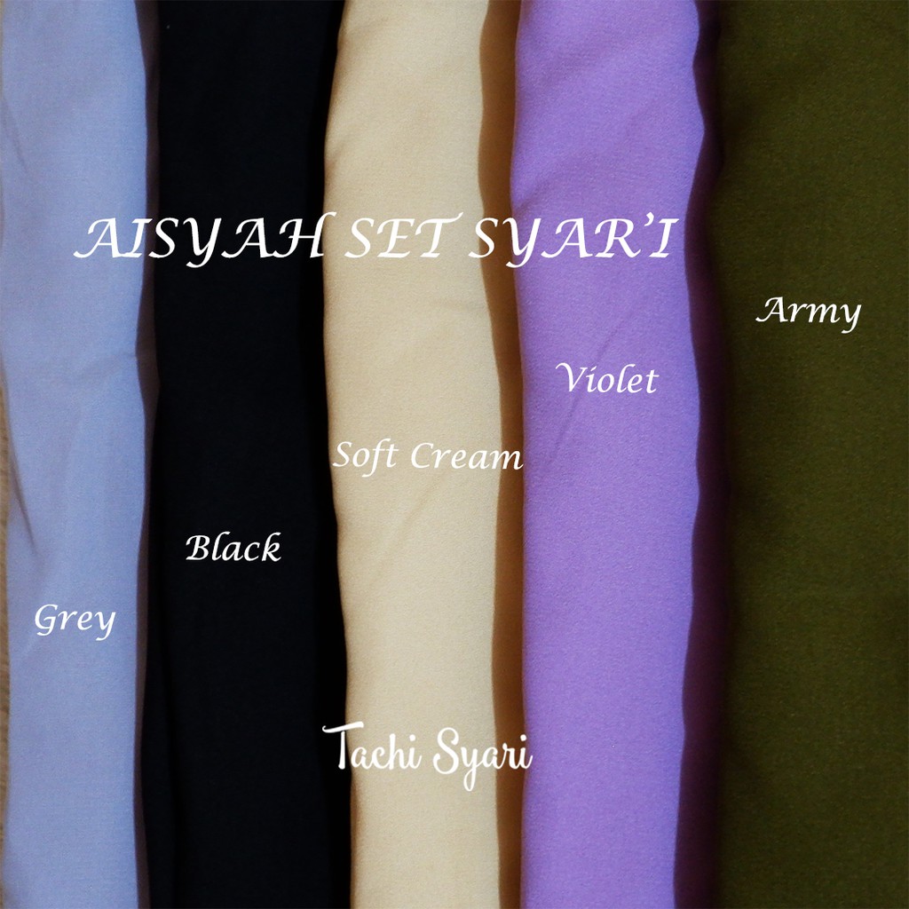 Wolfis AISYAH RENDA BAJU SET GAMIS SYARI KHIMAR Soft Ped Wolfis CADAR Wolfis (Syari Set Khimar)