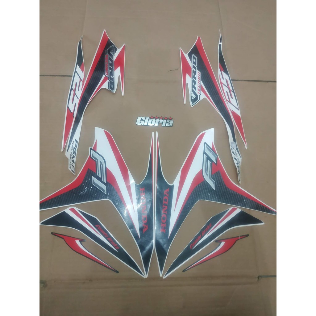 Striping List Body Vario 125 lama Old Techno tahun 2014 - Putih Merah