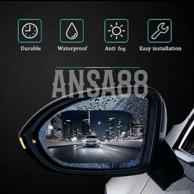 Super waterproof anti fog film spion mobil oval 10 x 15cm x 2pcs stiker spion mobil anti air