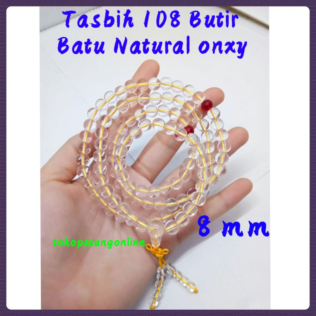 Tasbih Batu Natural Onxy Putih