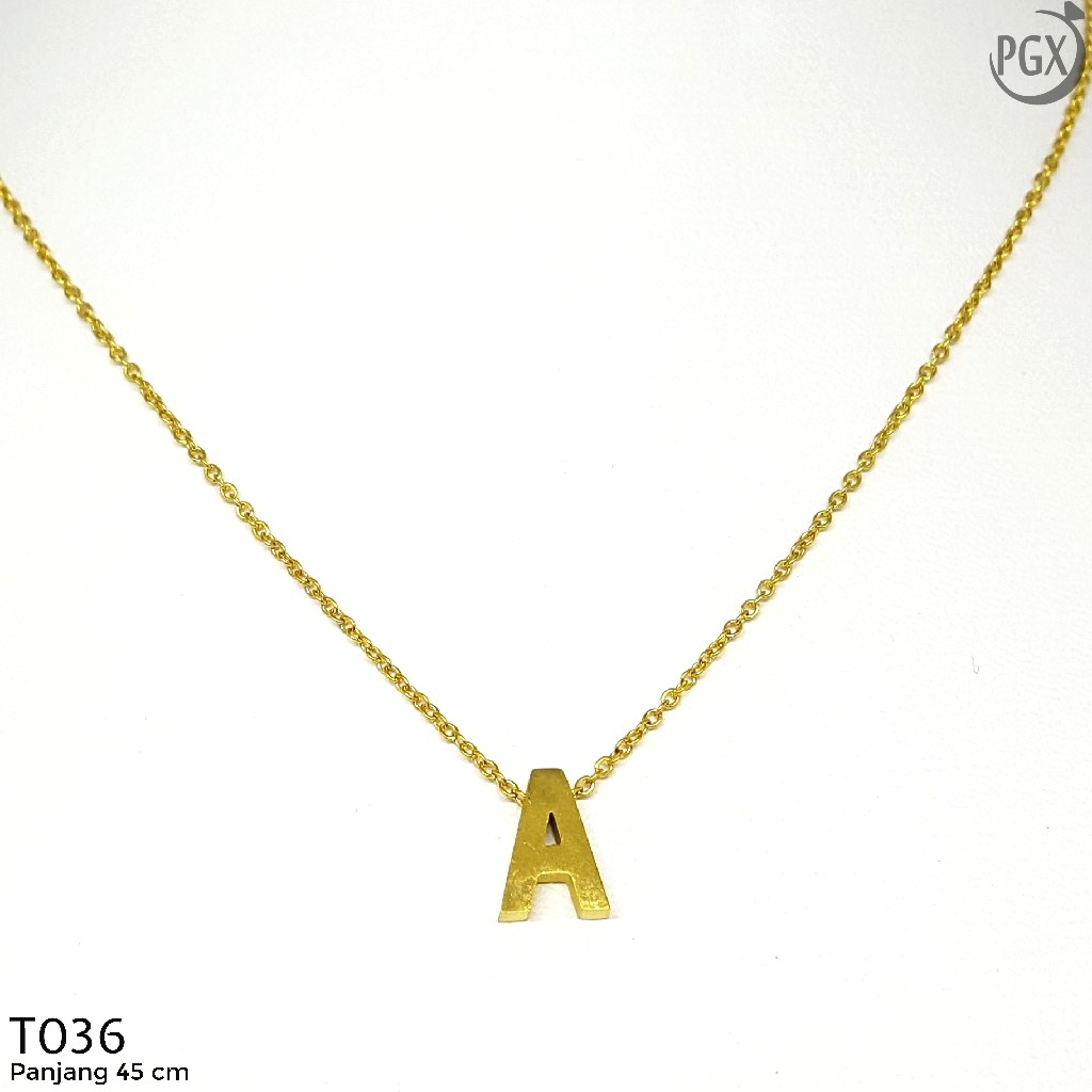 PGX Kalung Titanium Nagita Huruf Inisial Nama Alfabet Anti Karat Aksesoris Fashion - T036