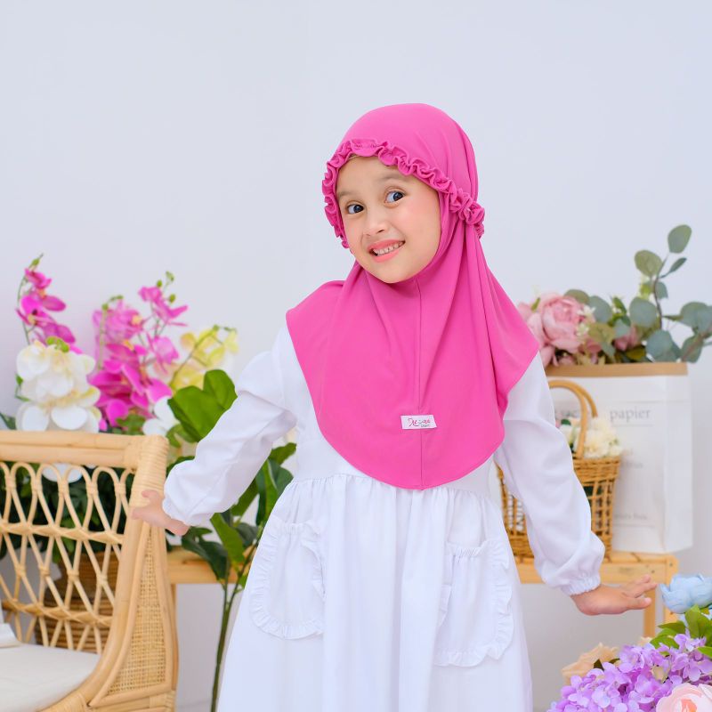 Hijab jilbab anak bergo kriting instan by lubna craft