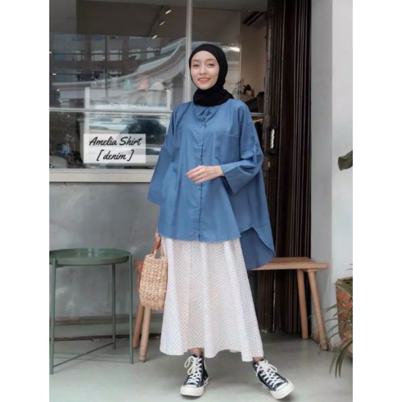 style hijab kemeja oversize