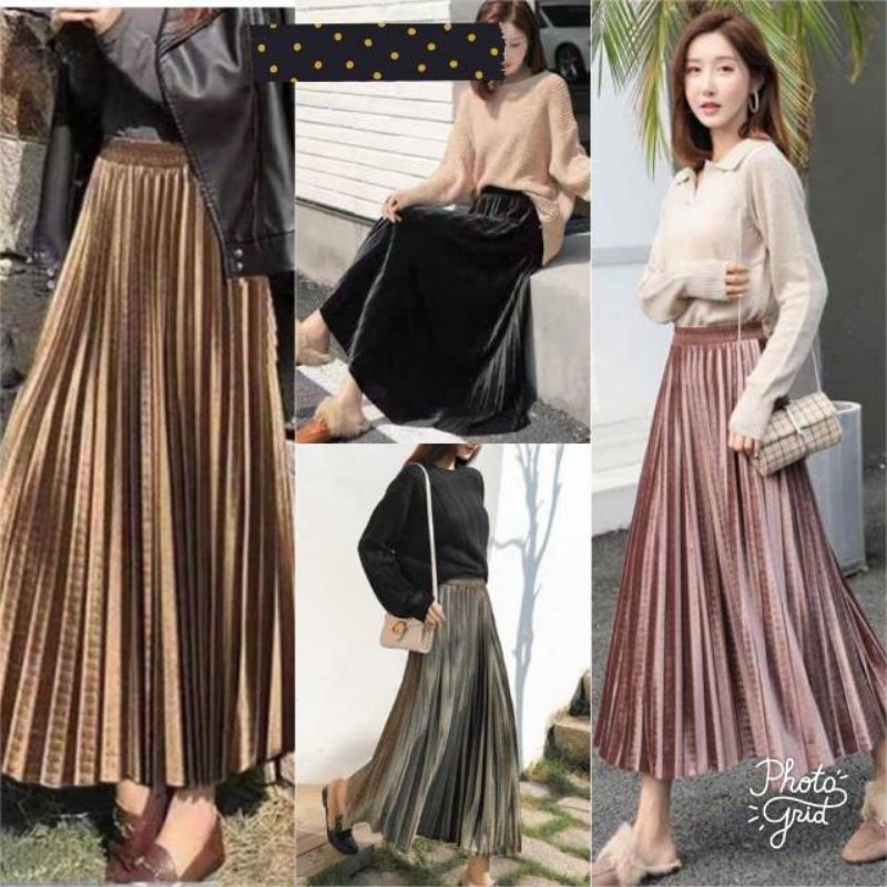[COD TERMURAH] ROK PLISKET BLUDRU IMPORT// ROK PLISKET CANTIK// ROK PLISKET BESAR// BISA COD// IMPOR