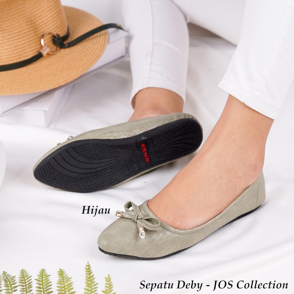 Flat Shoes Wanita - Sepatu Deby Balet Wanita Motif Kulit by JOS Collection