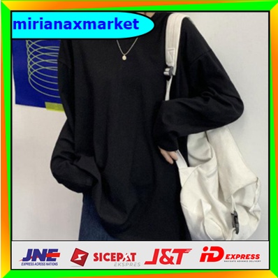 Atasan Wanita Lengan Panjang/Kaos Wanita Lengan Panjang Polos/BAJU ATASAN WANITA JUMBO