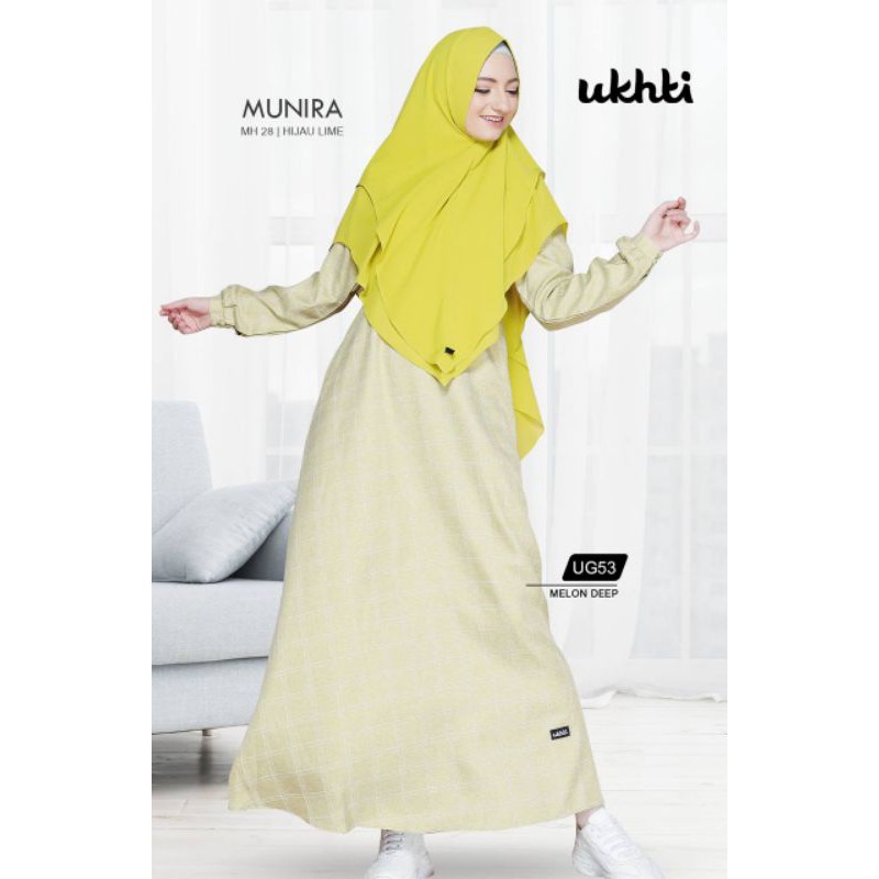 UKHTI MUNIRA GAMIS SYARI TERBARU UKHTI UG53 BAHAN TWILL  BUSUI FRIENDLY DRESS MUSLIMAH