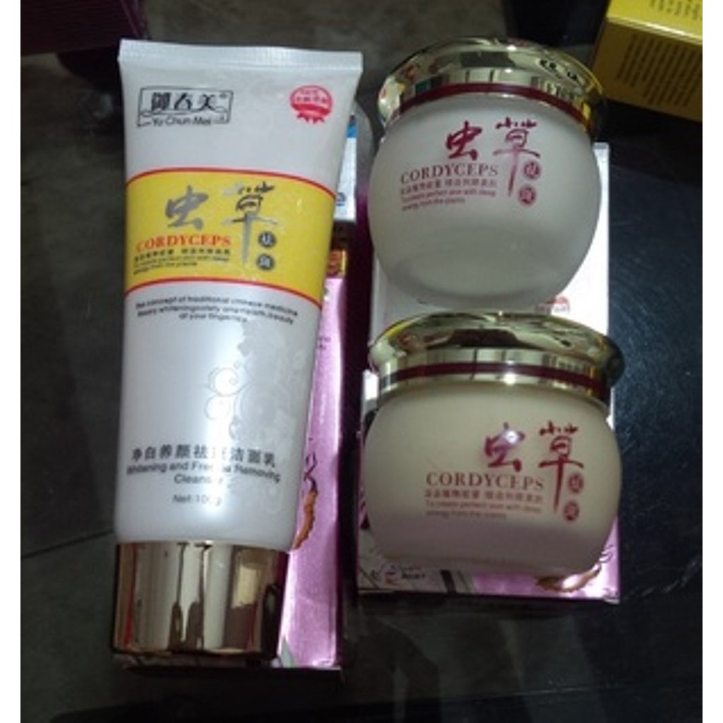 Paket Yu Cun Mei Cordyceps Day and Night Cream plus Facial Foam Yu Chun Mei Cordyseps Original