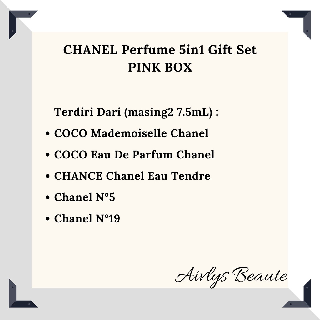 CHxNEL SET PINK Mini ISI 5 PARFUM (5 x 5mL)