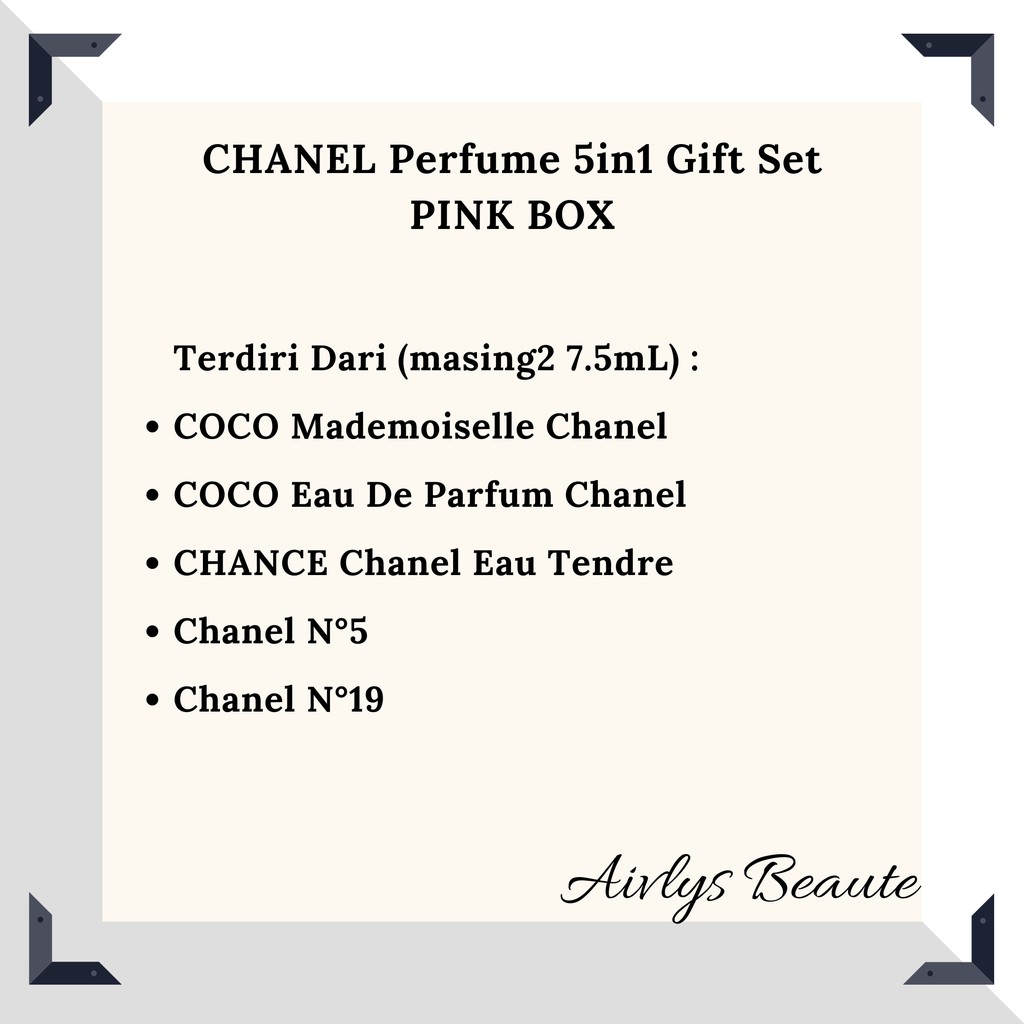 CHxNEL SET PINK Mini ISI 5 PARFUM (5 x 7.5mL)