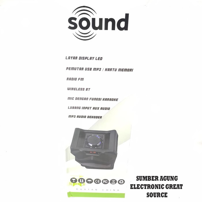 F8875 F8877 Fleco Spekaer Aktif Bonus Mic Microphone Bluetooth Radio M
