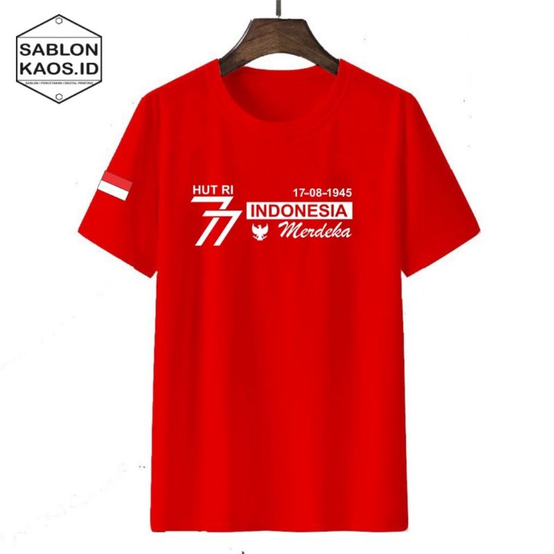 Kaos Hut RI 77 Indonesia Merdeka / Kaos Hut Ri / Kaos 17 Agustusan