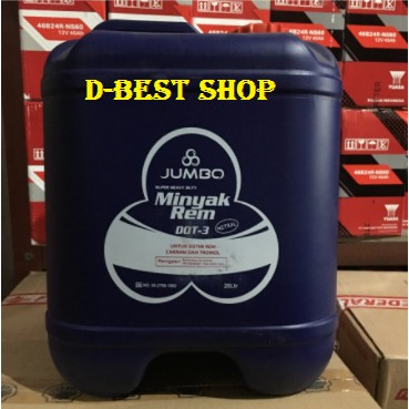 Minyak rem JUMBO DOT 3 merah - 20 liter