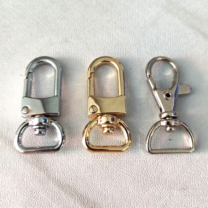 Kait Kew Kew 13mm Silver Nikel Gantungan Kunci Ring Keychain Gembok Pengait Tas