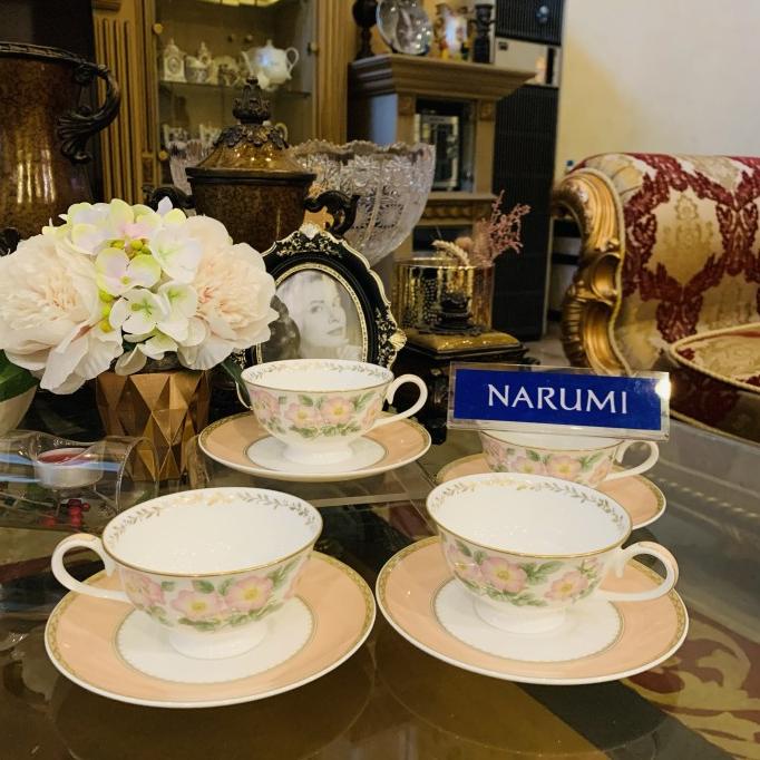 Tea Cup / Saucer / Narumi / Flower Peach / Mewah / Cantik /
