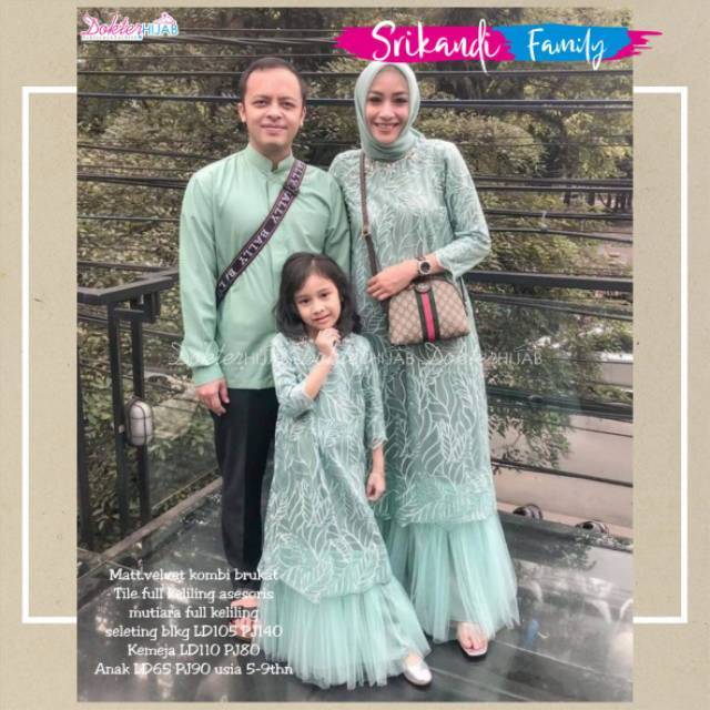 SIMIFASHION couple keluarga (familly) gamis mama brokat tille koko papa gamis anak premium