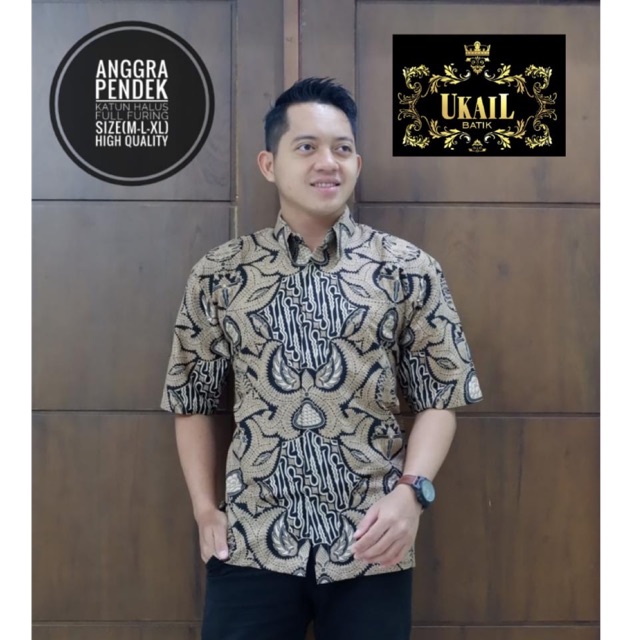 Batik Pria ANGGRA Pendek Katun Full Furing Termurah