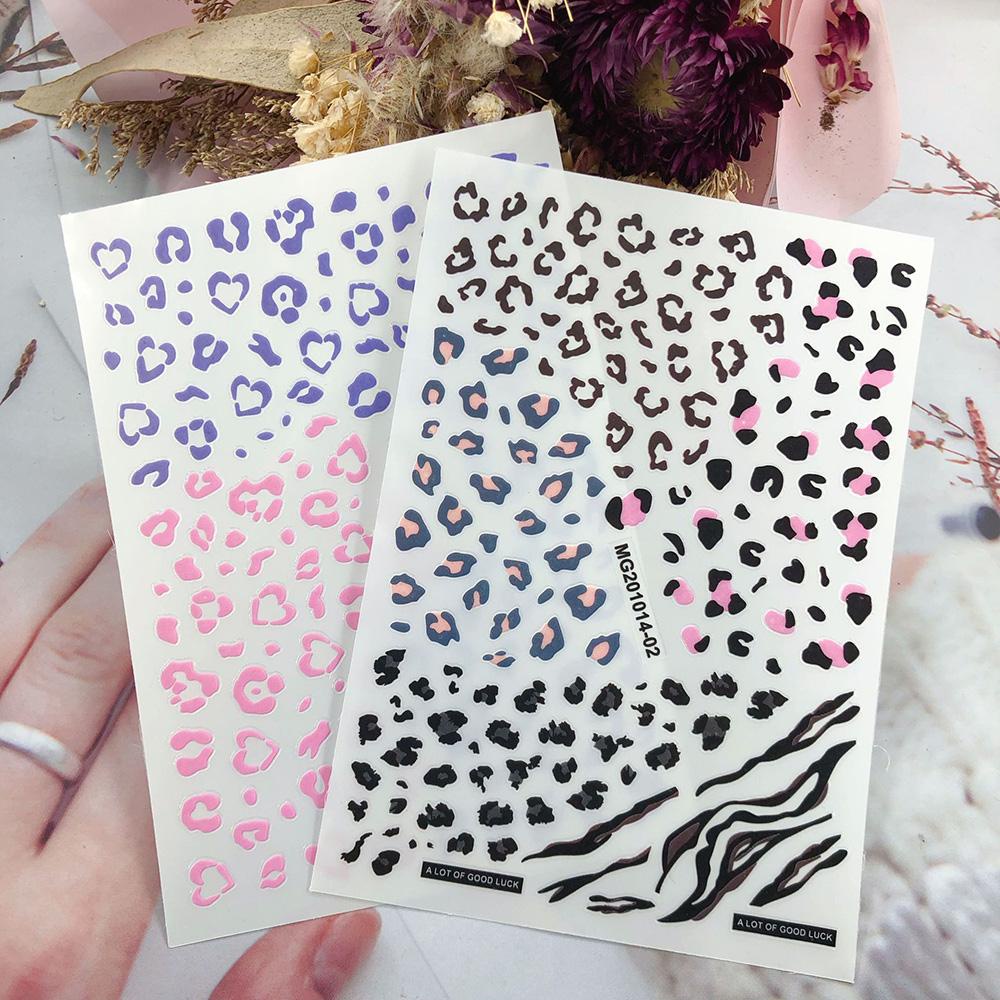 Agustina DIY Nail Art Dekorasi Kepribadian Desain Kuku Palsu Motif Hewan Leopard Print Stiker