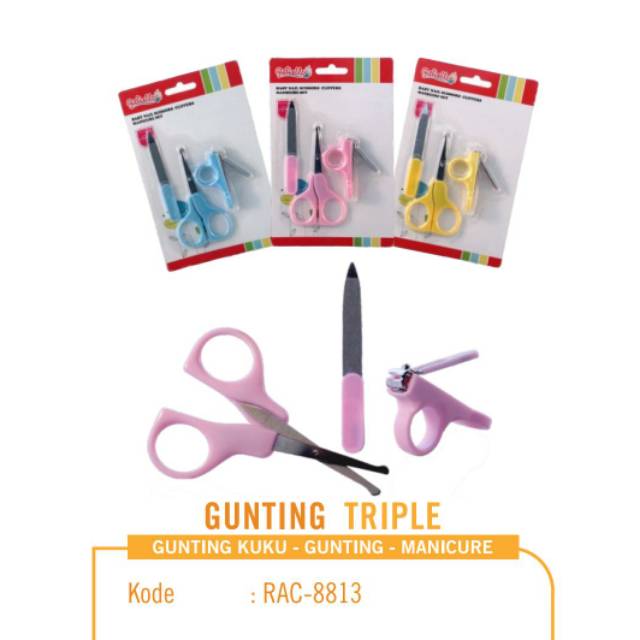 ♥BabyYank♥ RELIABLE GUNTING KUKU BAYI ISI 3 PCS TRIPLE SET RAC8813