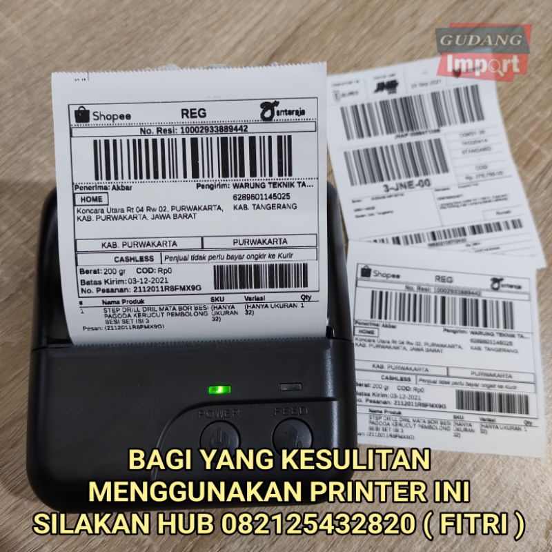 PRINTER BLUETOOTH THERMAL 80MM CETAK RESI DARI HP